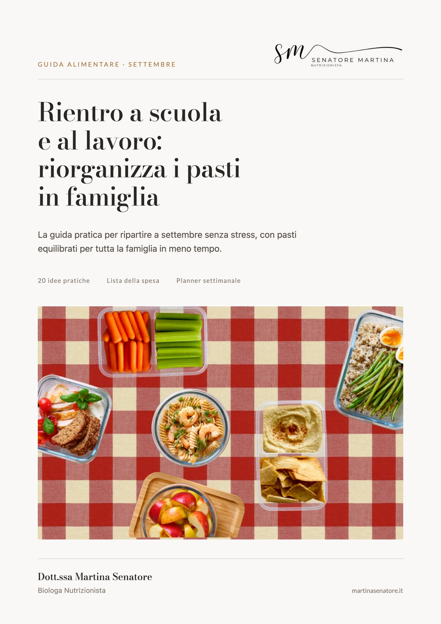 Rientro a scuola e al lavoro: riorganizza i pasti in famiglia